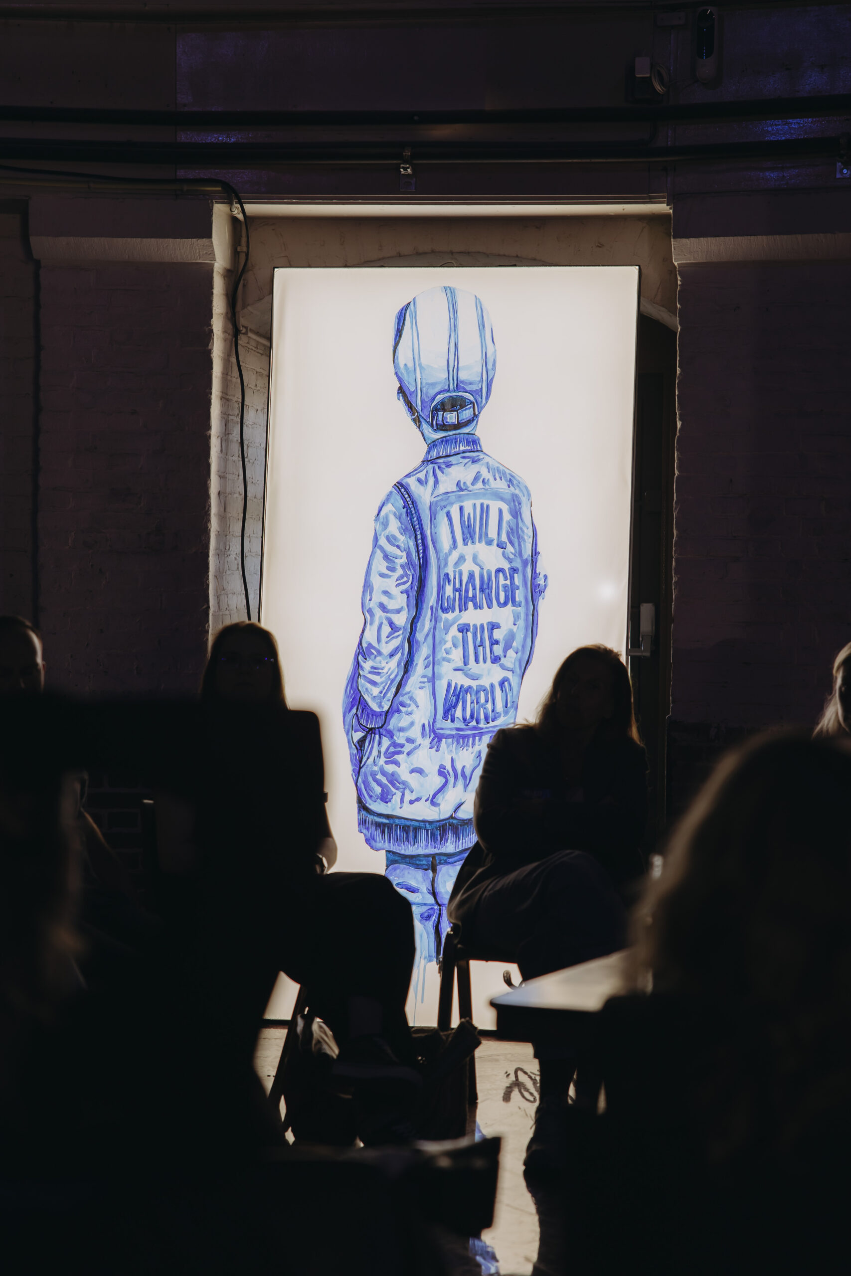Kunstwerk met de tekst 'I will change the world'